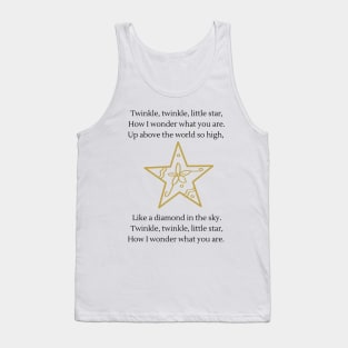 Twinkle twinkle little star nursery rhyme Tank Top